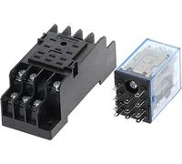 Relé 1Set My3 hh53p my3nj de potencia micro mini bobina 11pin 3NO 3NC LED Lámpara 5A AC 110V 220V con enchufe 12V 24V(AC 12V)