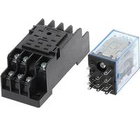 Relé 1set MY3 HH53P MY3NJ Micro Mini de potencia bobina 11pin 3NO 3NC Lámpara LED 5A AC 110V 220V con enchufe 12V 24V(DC 110V)