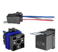 Relé automotriz 12V 24V 4pin 5pin 4P 5P 40A relé de coche con Terminal de cobre rojo negro relé automático con toma de relé(4Pin)