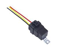 Relé automotriz impermeable de 12V/24V, 4 pines o 5, 30A, con zócalo, bobina fusible 1.8W for vehículos(40A24V4PIN)