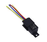 Relé automotriz impermeable de 12V/24V, 4 pines o 5, 30A, con zócalo, bobina fusible 1.8W for vehículos(80A12V5PIN)