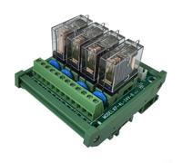 Relé de 4 canales DC24V para sistemas de control con indicador de estado LED de polaridad dual de clasificación de contacto de 16 A y ajuste de riel DIN (PNP)
