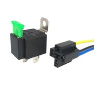 Relé de 4 Pines | 12v/24v Impermeable Soporte De Enchufe Con Fusible | Relés De 4 Pines 30 Amperios Para Modificación De Arnés De Cableado Ignífugos Y Estables - Para Camión Autocaravana Faro Compreso