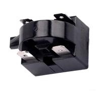 Relé de arranque de refrigerador y protector de sobrecarga del compresor, compatibilidad general para varios sistemas de refrigeración, construcción de ABS y metal, negro, pieza esencial para