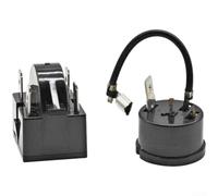 Relé de arranque PTC para refrigerador y protector de sobrecarga QP2-15 para reparación de compresores, compatible con mini refrigeradores, enfriadores de vino, congeladores, negro (N)