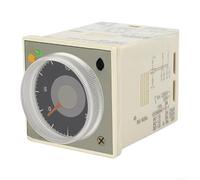 Relé de carga para control de ventilador CC 24 V compacto (CA 100-240 V) | Compatible con CA 100-240 V y DC24 V, base de 8 pines, contactos plateados, carcasa gris, aplicación industrial