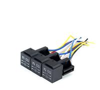 Relé de coche Base cruzada ciruela 4 pies con cuerpo conectado por cable 12V 40A general alta corriente