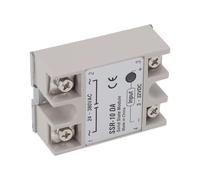 Relé de estado sólido DC-DC monofásico -10DD 10A con base de refrigeración de aluminio, indicador LED y terminales de tornillo, control de 3-32 V CC, para Indust