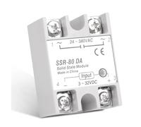 relé de estado sólido Relé de estado sólido industrial SSR-80DA 80A 80DA SSR 80 DA Voltaje de control de entrada 3-32 V 12 V CC y Carga de salida 24-380 V 220 V CA
