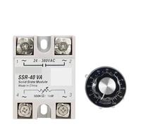 Relé de estado sólido SSR-10VA SSR-25VA SSR-40VA SSR Regulador de voltaje CA 24-380 V Potenciómetro de salida for controlador de temperatura(With Potentiometer,SSR-25VA)