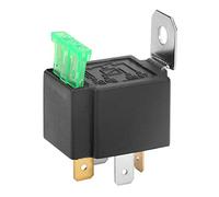 Relé de fusible para automóvil, negro, 4 pines DC 12V 30A Contactos normalmente abiertos para automóvil Relé con fusible encendido/apagado con soporte para aplicaciones de accesorios de lámpara y auto