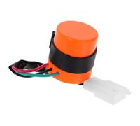Relé de Intermitencia de Motocicleta 12v 3 Pines Naranja | Carcasa Redonda de Plástico, Zumbador Integrado, Compatible Carga LED, para Atv y Uso Todoterreno