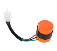 Relé de Intermitencia Electrónico 12v de 3 Pines para Moto | Zumbador Integrado, Carcasa Redonda de Plástico Naranja, para Atv y Buggy, Fácil de Instalar