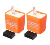 Relé de intermitencia LED de 2 pines for motocicleta, frecuencia ajustable de señal de giro, indicador intermitente, relés intermitentes, accesorios de motocicleta(2pcs Orange Flasher)