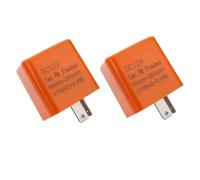 Relé de intermitencia LED for motocicleta de 2 pines, frecuencia ajustable, indicador intermitente de señal de giro for motocicleta, 12V(2 Pcs-Orange)