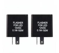 Relé de Intermitencia LED Moto 12V 2 Pines, Centralita Universal, Pack de 2 | Carcasa de Nylon Ignífuga, Evita el Parpadeo Rápido, Soporta -40°C a +80°C, Pines con Resistencia de Contacto Mínima