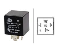 HELLA 5WG 003 620-097 Relé, intervalo del limpiaparabrisas - 12V - 6polos - sin soporte