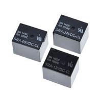 Relé de potencia CC de 5 V, 12 V, 24 V, 20 A, SRA-05VDC-CL, SRA-12VDC-CL, SRA-24VDC-CL, tipo PCB de 5 pines, color negro, for automóvil, 10 unidades
