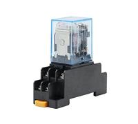 Relé de potencia electromagnético pequeño LY2NJ DC12V DC24V AC110V AC220V relé pequeño 10A 8 pines bobina DPDT con Base de enchufe 1 Uds(AC,110V)