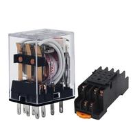 Relé de potencia general con bobina electromagnética MY3NJ DPDT de 11 pines HH53P Relé miniatura de 12 V CC y 24 V CA de 220 V(DC,12V with Base)
