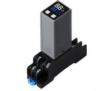 Relé de retardo de tiempo ajustable H3Y-2 H3Y-4 con pantalla LCD dual, temporizador de 0.1s-99H, control de retardo de encendido, base de 8/14 pines para automatización industrial (H3Y-2 con base)