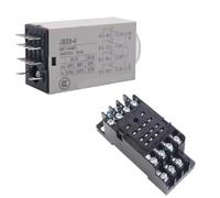 Relé de retardo de tiempo de encendido, 24V CC, 220V CA, 1S, 5S, 10S, 60S, interruptor de relé de tiempo, 8, 14 pines(14PIN WITH BASE,60S,AC220V)