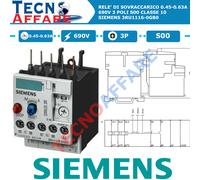 Relé De Sobrecarga 0.45-0.63A 690V 3Polos S00 Clase 10 Siemens 3RU1116-0GB0