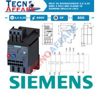 Relé De Sobrecarga 2,2-3,2A 690V S00 Clase 10 Siemens 3RU2116-1DC1