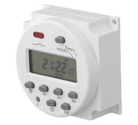 Relé de temporizador digital DC12V con pantalla LCD, 16 A relé de tiempo para iluminación pública, 17 programas por semana, montaje en panel, corrección automática del horario de verano, memoria de