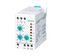 Relé de tensión 3 x 380 V + N Protección de fase GK-04FN Industrial | Protección contra sobre/bajo voltaje, detección de pérdida de fase, sistema 3 x 380 V+N, indicador LED