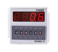 Relé de tiempo con pantalla digital DH48S DH48S-S-2Z Controlador de ciclo Dos grupos abiertos, normalmente cerrado CC 12V 24V CA 110V 220V 380V(DH48S-S-2Z AC DC 24V)