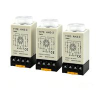 Relé De Tiempo De AH3-3, Interruptor De Temporizador De Retardo Ajustable, Interruptor De Temporizador AC/DC24V 3S For Sistema De Control Automático, Bloque De Terminales De Ocho Pines(Pack Of 3)