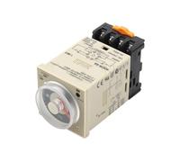 Relé de tiempo de H3CR-A8, 24-220VAC/DC, 1,2 s a 300h, 50/60Hz, 8 pines con relé de tiempo de retardo de ciclo de encendido y apagado de Base, 1 Uds.(100-240VAC)