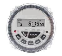 Relé de tiempo de intervalo de 1 segundo CA 220V/CC 12V 10A 7 días interruptor de temporizador Digital programable semanal 28 grupos temporizador de encendido/apagado LCD