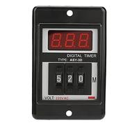 Relé de Tiempo de Retraso, Temporizador de Visualización Digital 0-199 Minutos ASY-3D, Función de Pantalla LED Programable con Temporizador Digital Ideal para Aplicaciones de Control de Tiempo