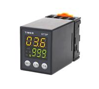 Relé de tiempo Digital LCD ST3P-1Z ST3P-2Z ST3P-2ZH relé de retardo programable retardo de apagado 12V/24V/220V con Base de enchufe PF083A 1 Uds(ST3P-2ZH 24V)