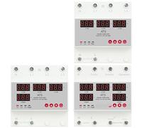 Relé de transferencia ATS de 63 A y 100 A, trifásico, 3P+N, ajustable, con sobretensión y subtensión, 1 unidad(3 Displays,63A)