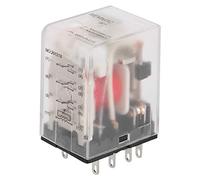 Relé Electromagnético 13 Pines 5A 220V AC con Indicador Rojo, Interruptor de Potencia Intermedia para Automatización Industrial y Domótica, Compatible con Controladores Eléctricos YWBL-WH