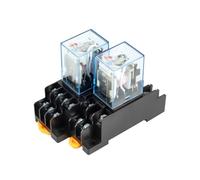 Relé electromagnético pequeño de riel DIN MY2NJ MY4NJ, relé de potencia de bobina CC 12 V CC 24 V CA 110 V CA 220 V con base de zócalo 2 NO 2 NC(MY4NJ,AC 220V)