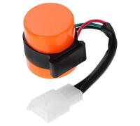 Relé Electrónico de Intermitencia Redondo 12v de 3 Pines Zumbador | Carcasa Plástica Naranja, Aviso Sonoro Integrado, Recambio Rápido para Motos Todoterreno y Scooter