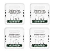 Relé electrónico paso a paso, 4 unidades, silencioso, 230 V, 16 A, Step Impulse Relay para iluminación, caja compacta, 40 x 40 x 18 mm, IP20, 1 contacto no, manejable por varios botones