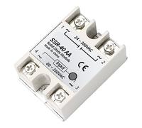 rele Estado Solido 1 Unidad 10A 25A 40A 60A AC-AC relé de Estado sólido monofásico AC SSR SSR-10AA SSR-25AA SSR-40AA SSR-60AA 80-250VAC 220V a 24-380V AC (Size : SSR-40AA)