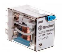 Finder 56.32.9.024.0040 Relé De Enchufe DPDT-CO 24VDC 12A