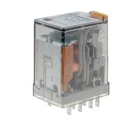 Rele finder 24vdc 4ctos pulsador de prueba 7a/250vac 55349024.0040