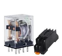 Relé HH52P MY2NJ Bobina General Micro Mini Interruptor Contactor Electromagnético Mini con Base de Zócalo LED 8Pin 5A Rele12V24V220V(AC,220V-With Base)