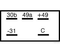 Relé intermitente de dirección enchufado Conector plano 75605135