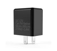 Relé intermitente LED for motocicleta de 2 pines con frecuencia ajustable, 12 V, for accesorios de motocicleta.(Black)