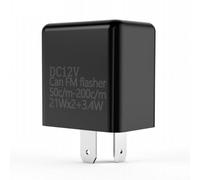 Relé intermitente LED para motocicleta, 2 pines, terminal B L, 12 V CC, tasa ajustable, protección contra cortocircuitos (negro)