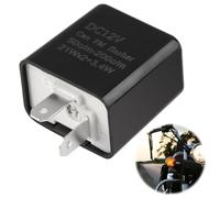 Rele Intermitentes LED para Motocicleta,SRLWMYI Relé de Intermitentes Moto de 12 V para Motocicleta.Relé de Señal de Giro LED Ajustable,Carcasa negra ignífuga.