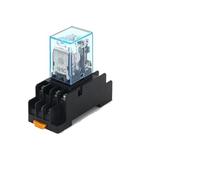 Relé micro mini HH53P MY3NJ MY3 de 11 pines CC CA 12 V 24 V 110 V 220 V 380 V Bobina MY3N-J Relé intermedio general + base de zócalo(AC - 1set,220V)